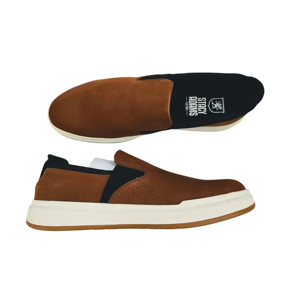 Stacy Adams‎ Colson Slip On Men's Shoes Cognac Brown Size 15M - NEW